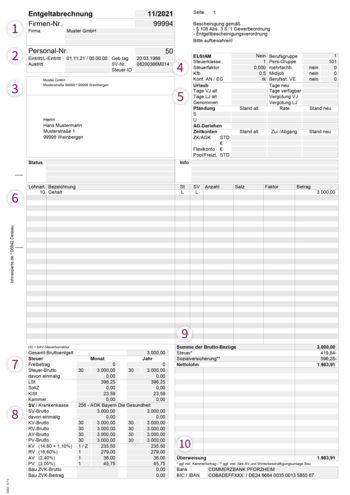 Muster Entgeltabrechnung (ADDISON SBS Lohn)