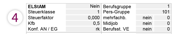 Merkmale Arbeitnehmer - Muster Entgeltabrechnung - SBS Lohn plus®