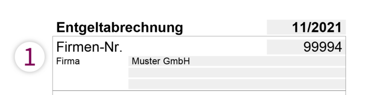 Firmennummer - Muster Lohnabrechnung - SBS Lohn plus®
