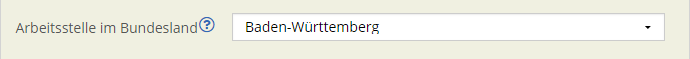 Auswahl des Bundeslandes Gehaltsrechner
