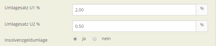 Arbeitgeberkosten Umlageverfahren U1 / U2 / Insolvenzgeld
