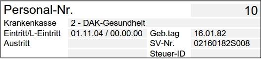 Kontrolle Geburtsdatum, SV-Nummer und Krankenkasse